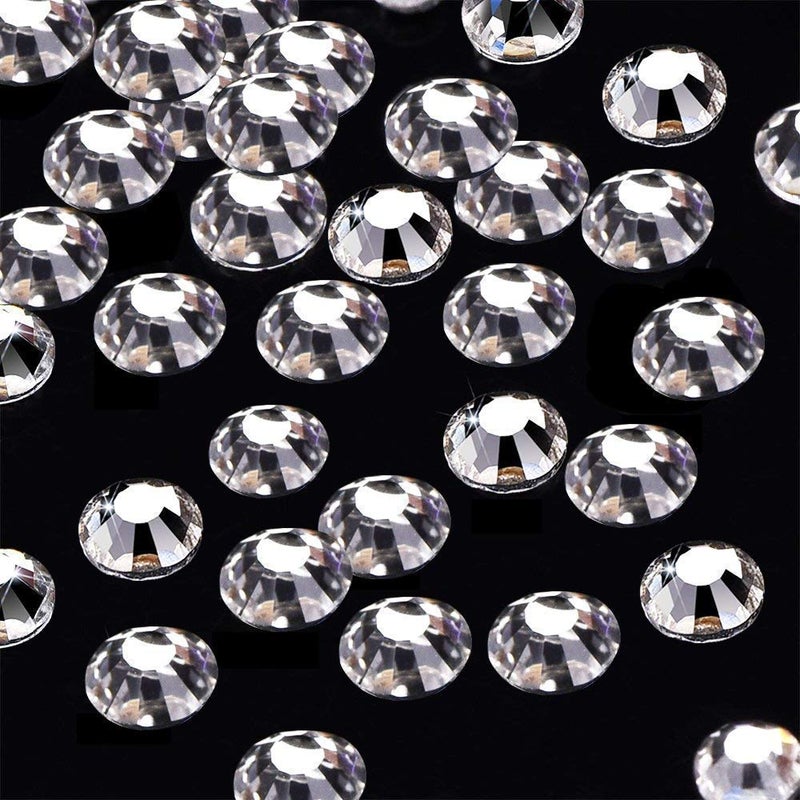 Onwon 1440 Pieces SS8 / 2.3mm Clear Crystal Flat Back Brilliant Round Rhinestones Glass Stones Glitter Gems Transparent Faux Diamond (Clear) - Image 2